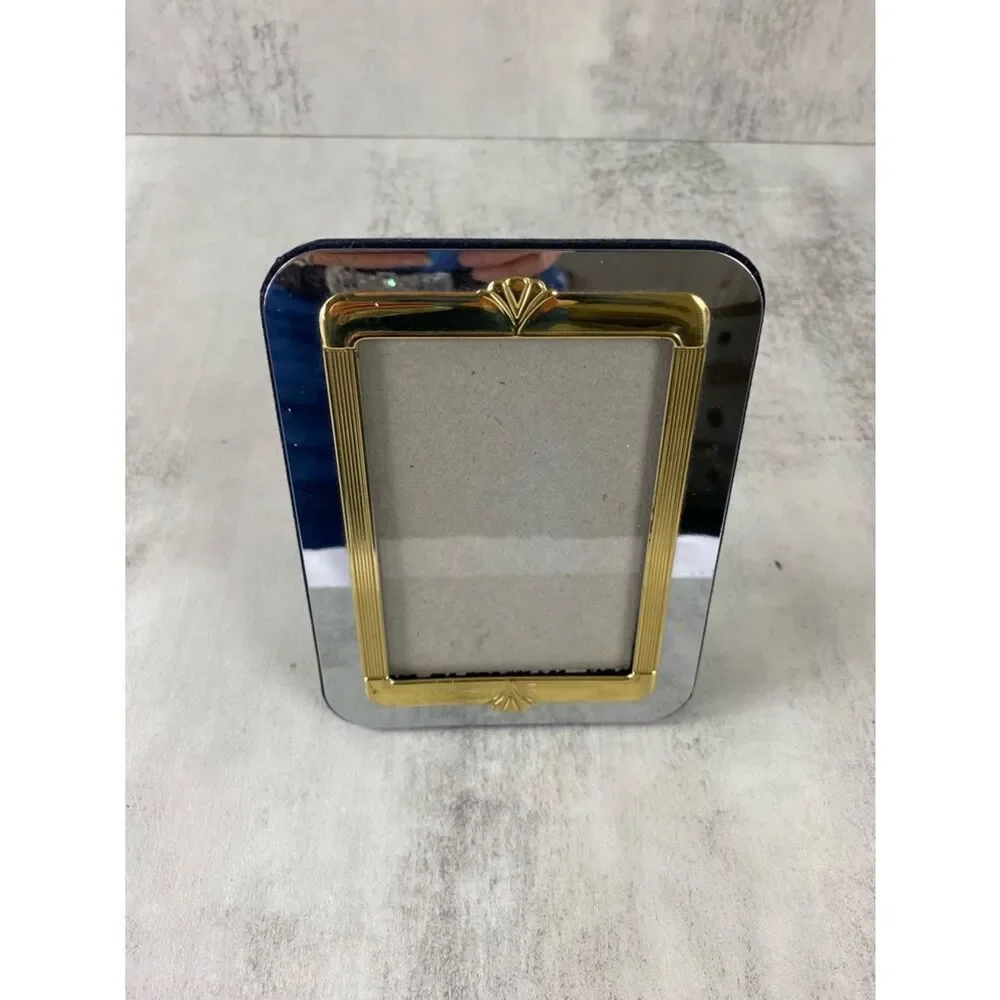 Elegant Gold and Silver Hollywood Regency Photo Frame - Art Deco 3.5x 5” photo